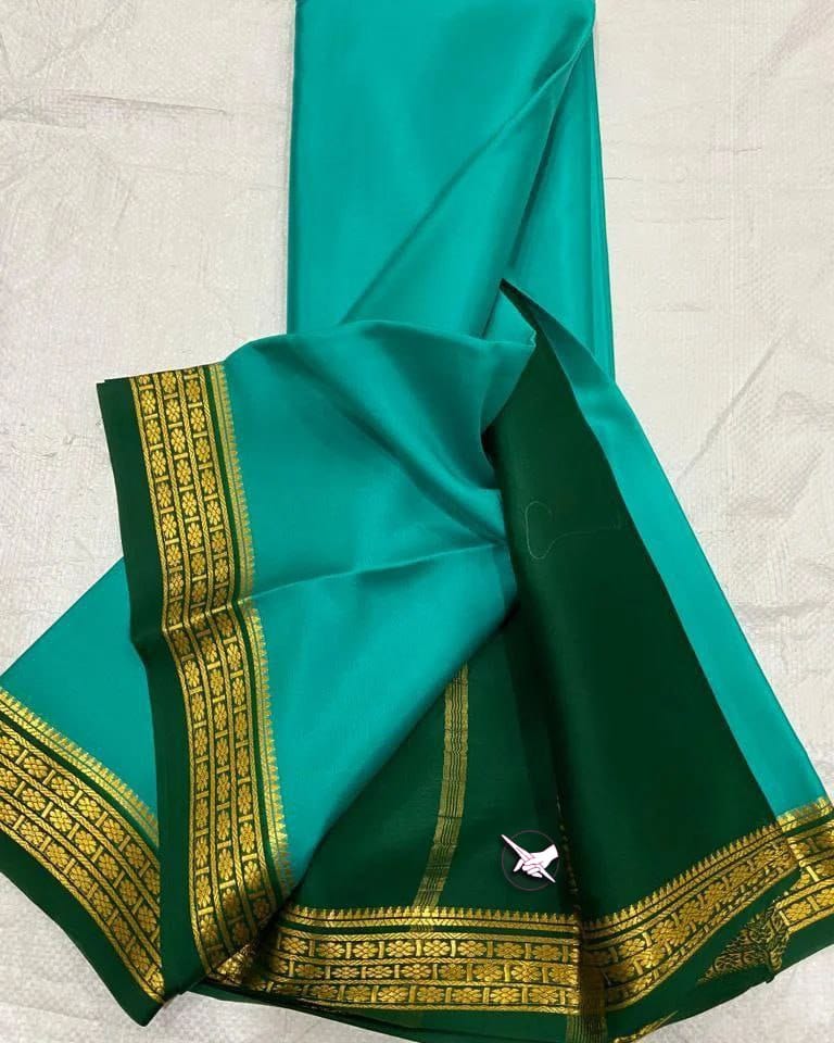 C Green Semi Mysore Silk Saree