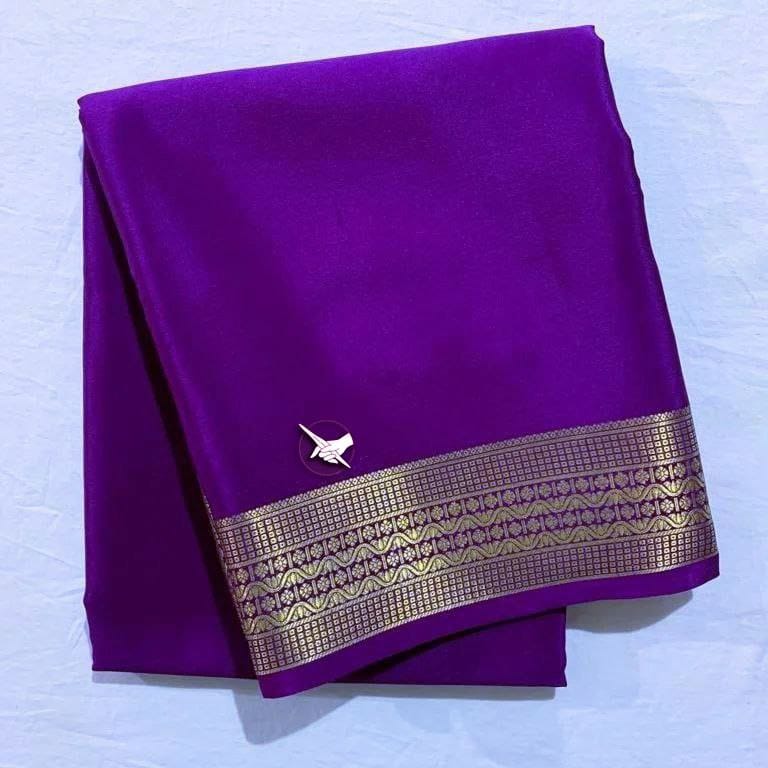 Purple Semi Mysore Silk Saree