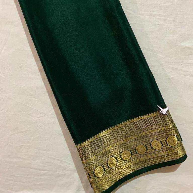 Green Colour Semi Mysore Silk Saree
