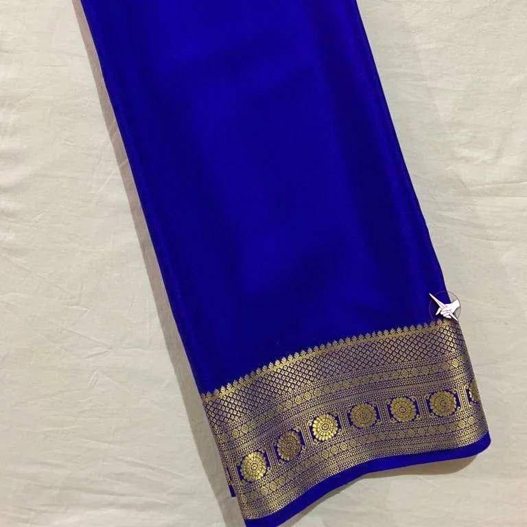 Royal Blue Colour Semi Mysore Silk Saree