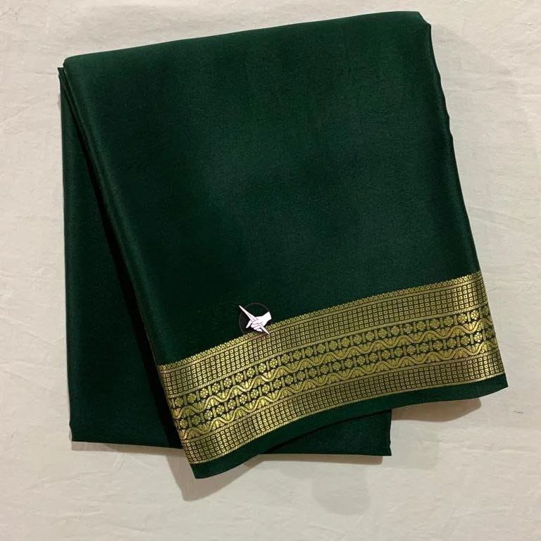 Green Semi Mysore Silk Saree