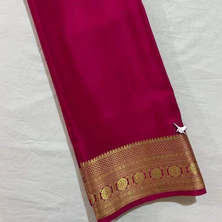 Pink Semi Mysore Silk Saree
