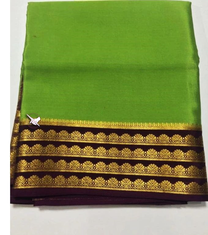 Green Semi Mysore Silk Saree