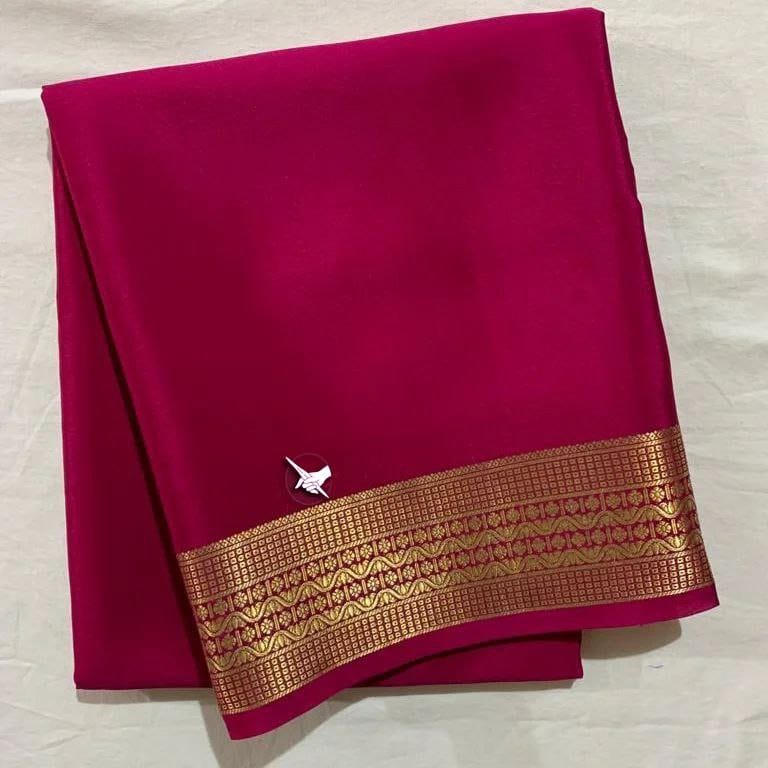 Pink Semi Mysore Silk Saree