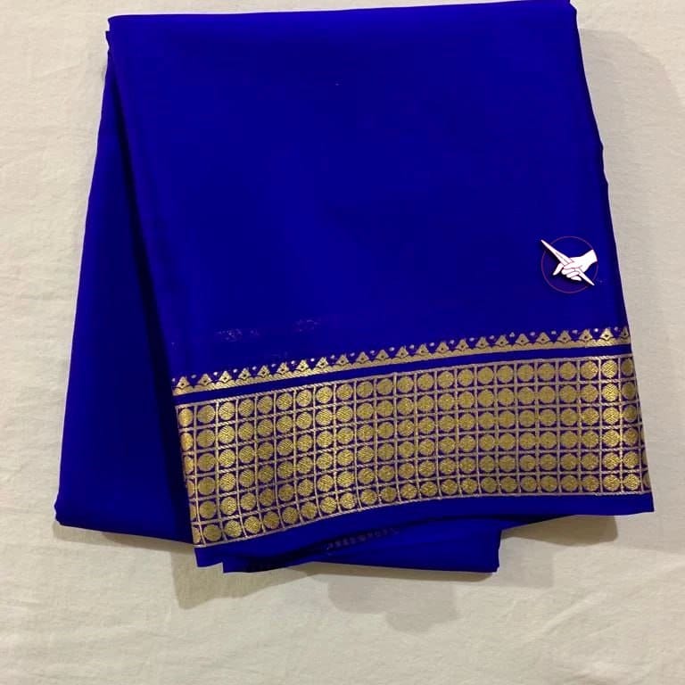 Royal Blue Semi Silk Saree With Rich Pallu