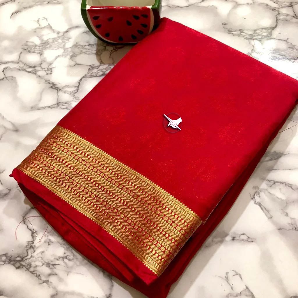 Red Semi Silk Saree With Rich Pallu