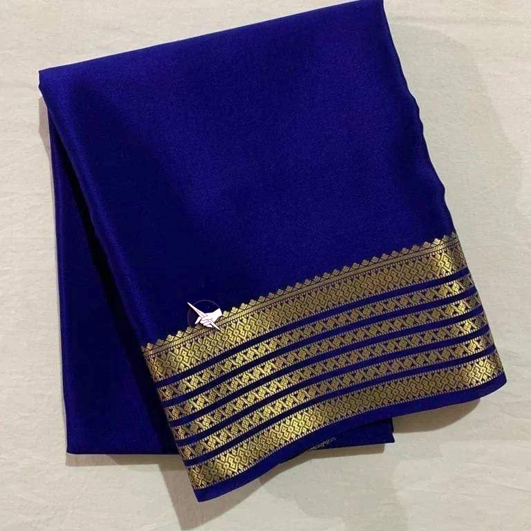 N Blue Semi Silk Saree With Rich Pallu
