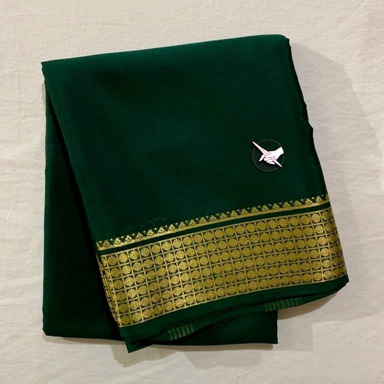 Green Semi Silk Saree With Rich Pallu