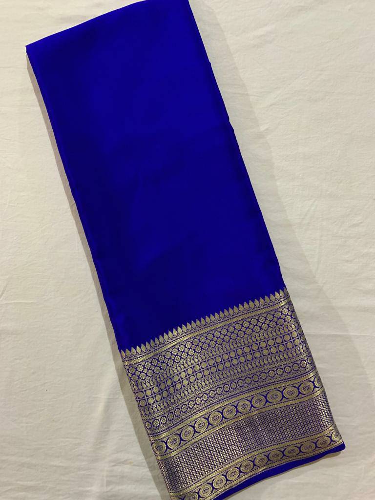 Royal Blue Colour Chiffon Saree