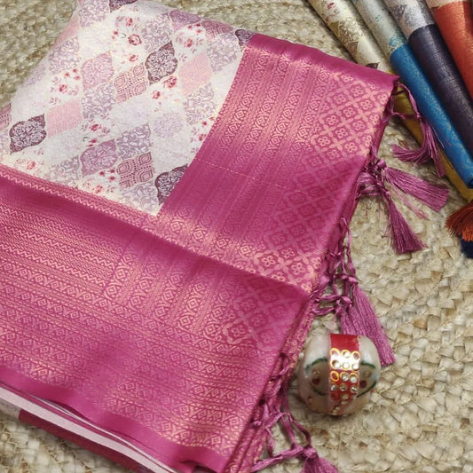 Pink Colour Soft Silk Saree