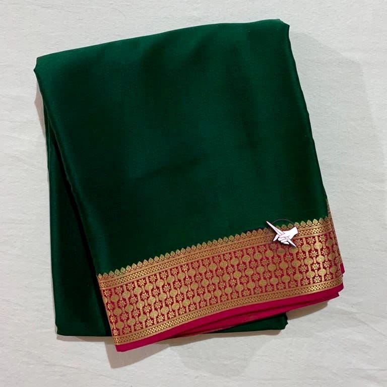 Green Colour Semi Silk Saree