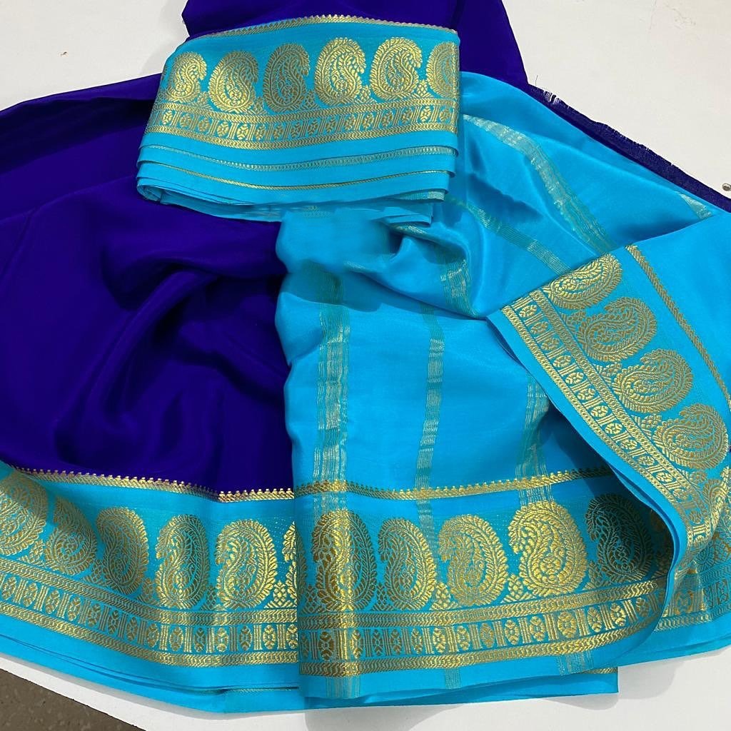 Royal Blue Colour Chiffon Saree
