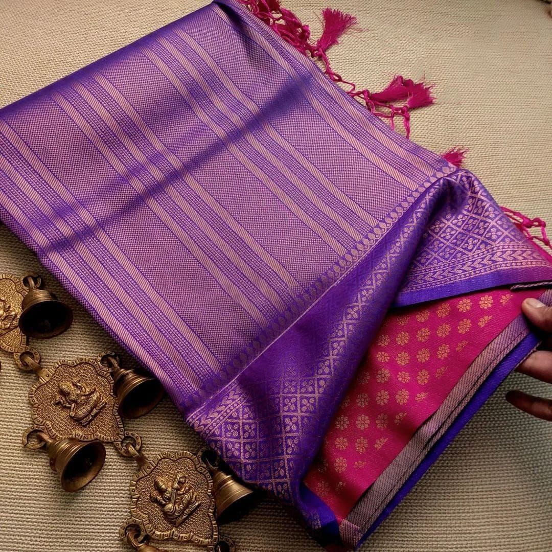 Purple Colour Soft Silk Saree