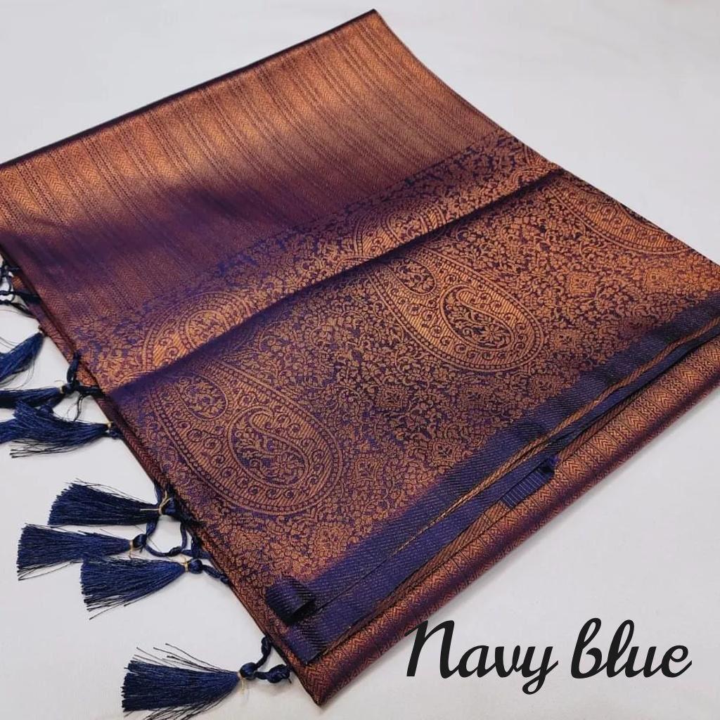 N Blue  Colour Soft Silk Saree