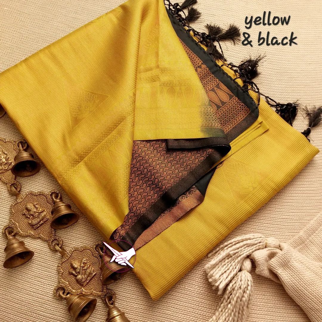 Yellow  Colour Soft Silk Saree