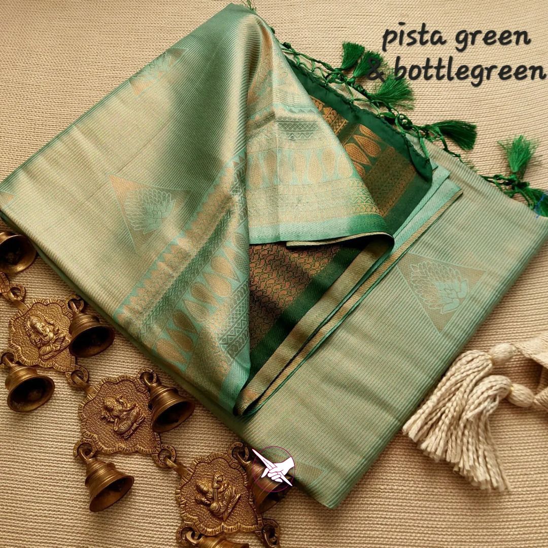 Pista Nd Green Colour Silk Saree