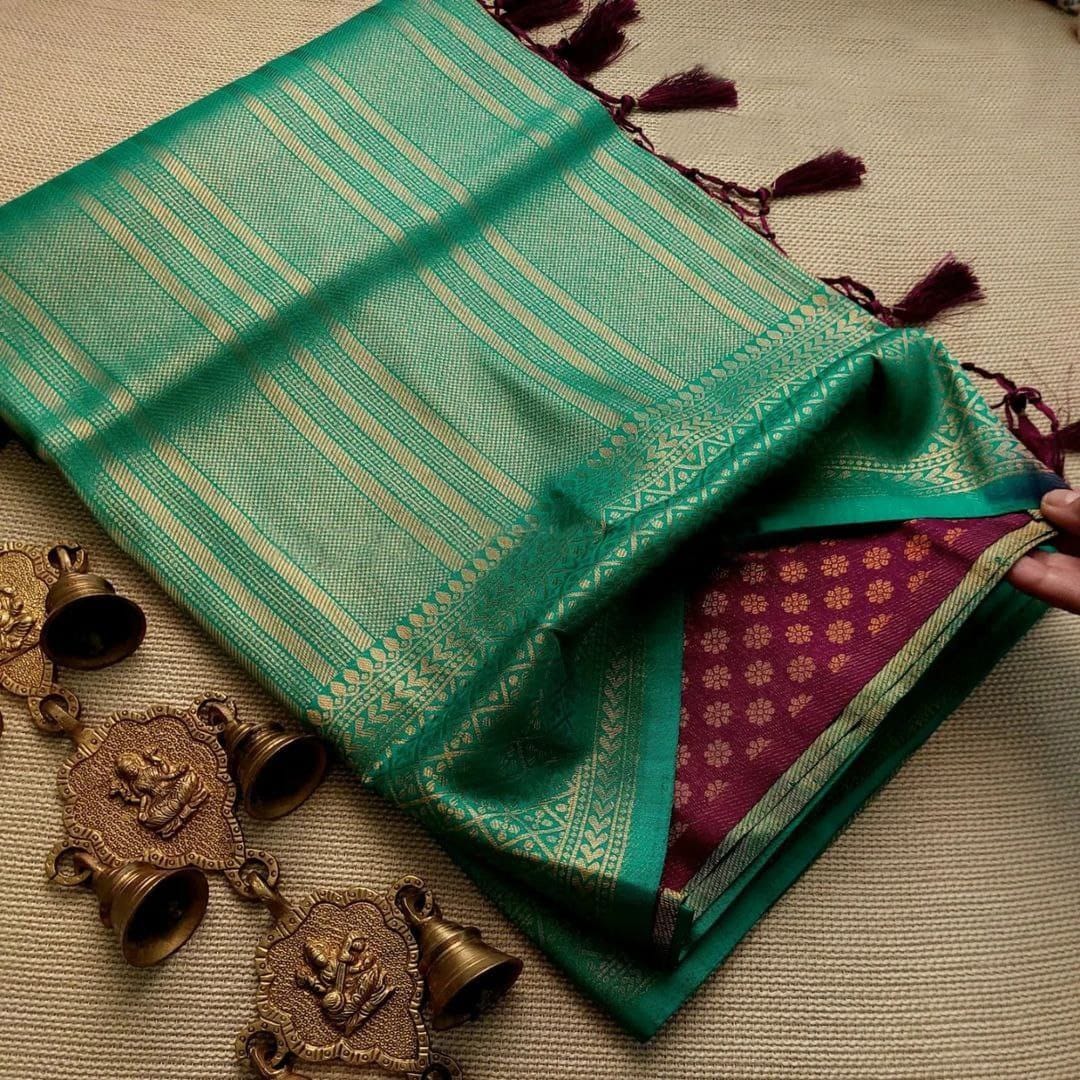 Rama Colour Silk Saree