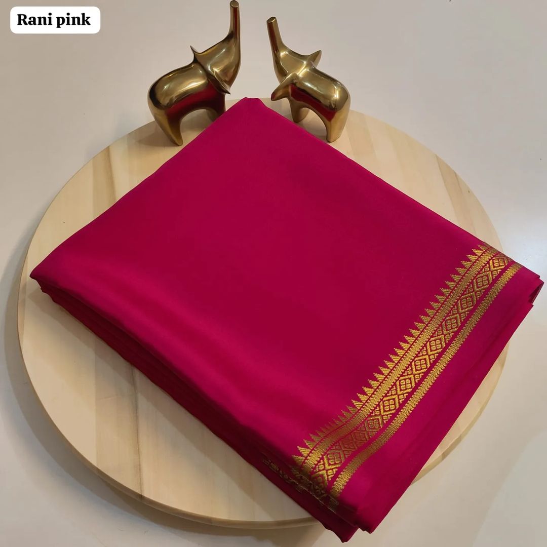 Pink Colour Semi Mysore Saree