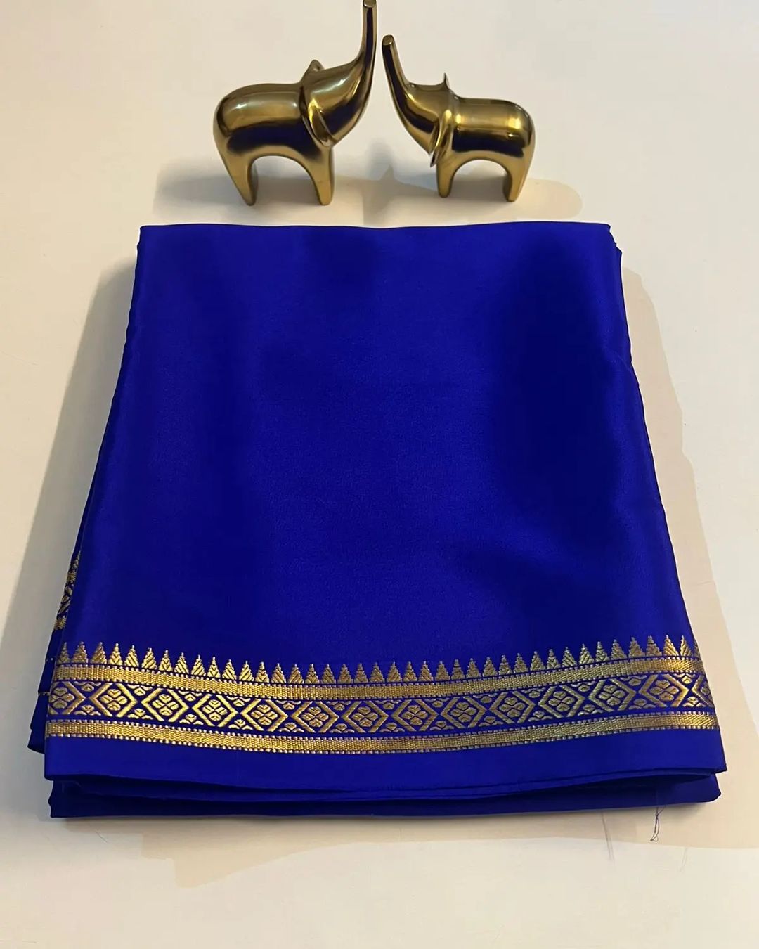 Royal Blue Colour Semi Mysore Saree