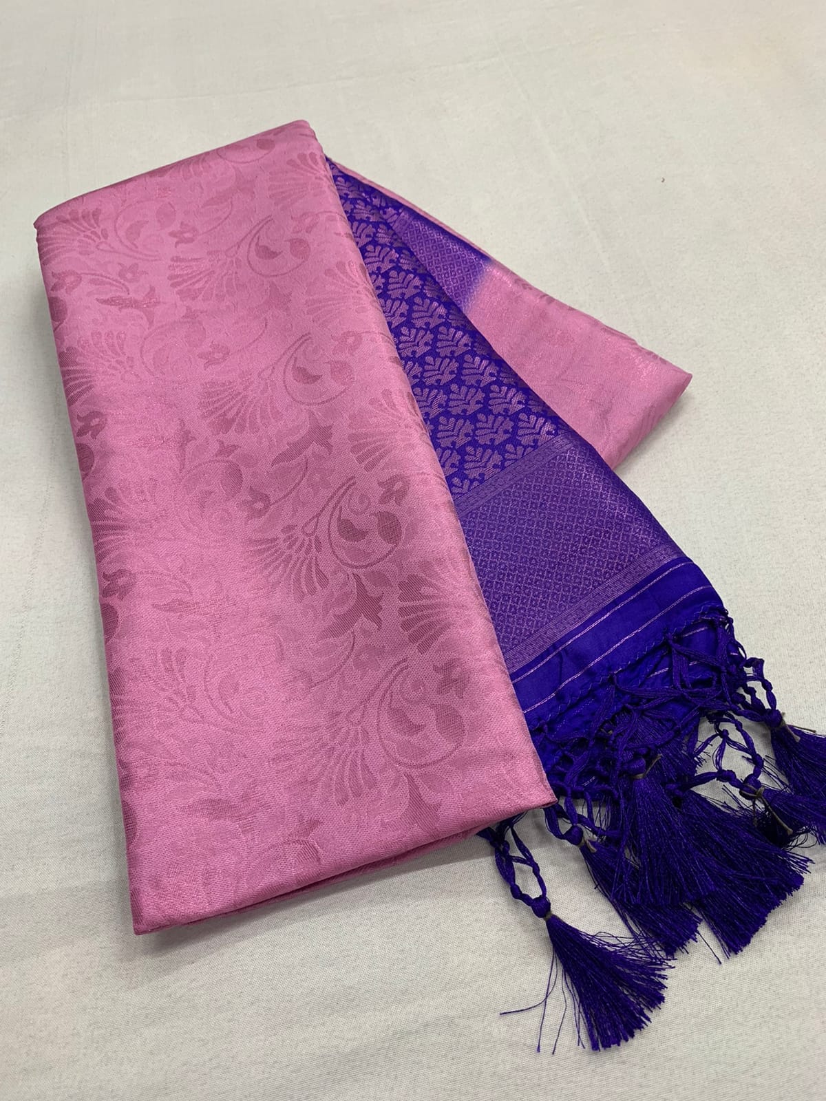Pink Nd R Blue Colour Kubera Pattu Silk Saree